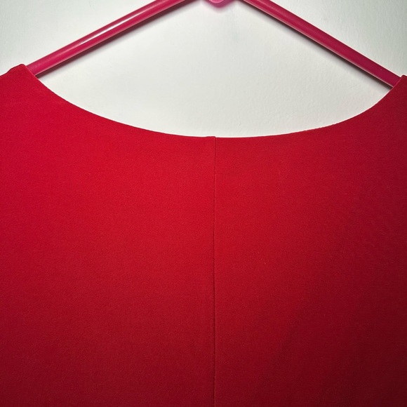 Ralph Lauren LRL Scarlet Red Cowl Neck Rusching Classy Knee Length Dress Size 6 - Picture 8 of 13